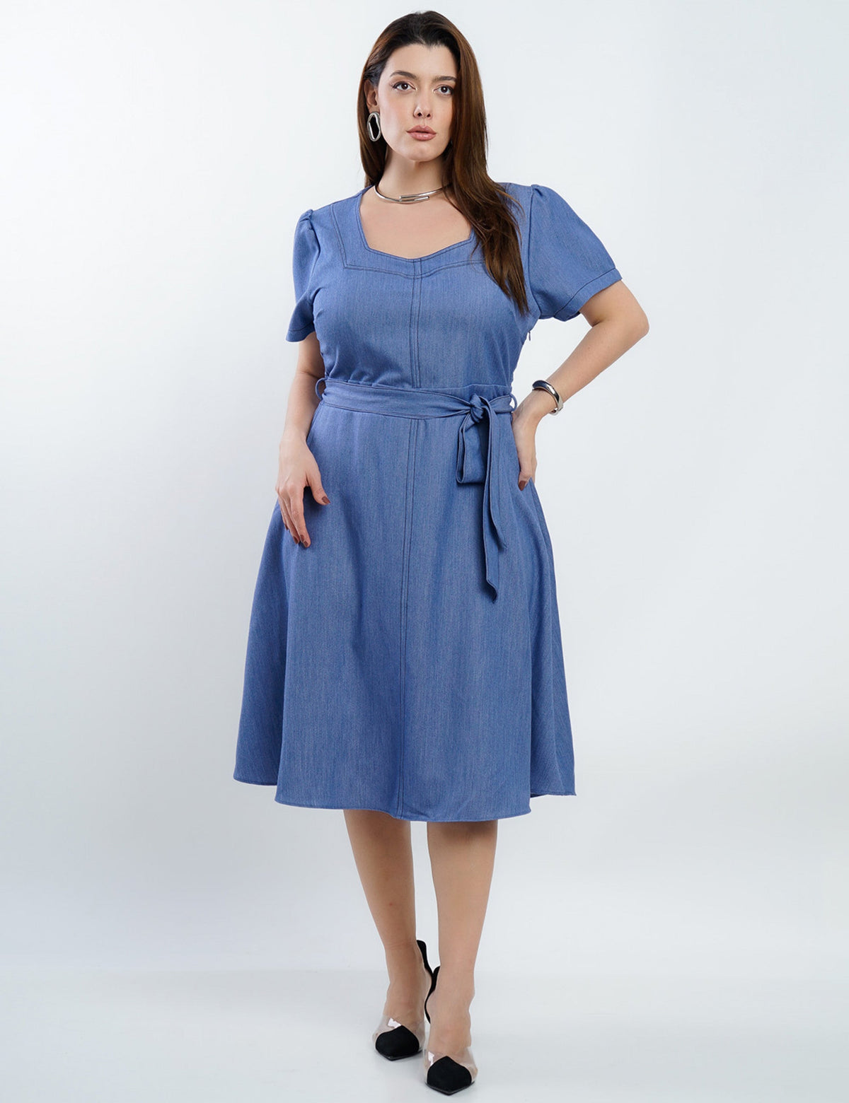 Vestido Curto Alfaiataria Com Pesponto