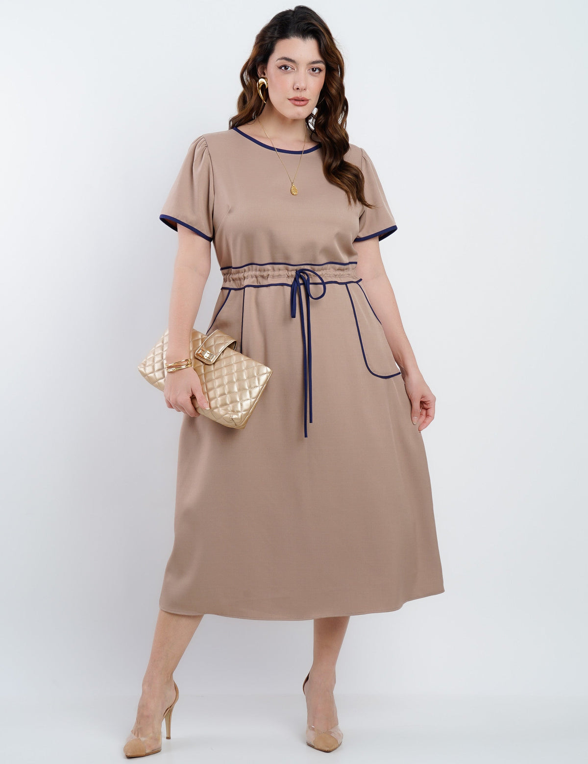 Vestido Midi Alfaiataria Com Vivo