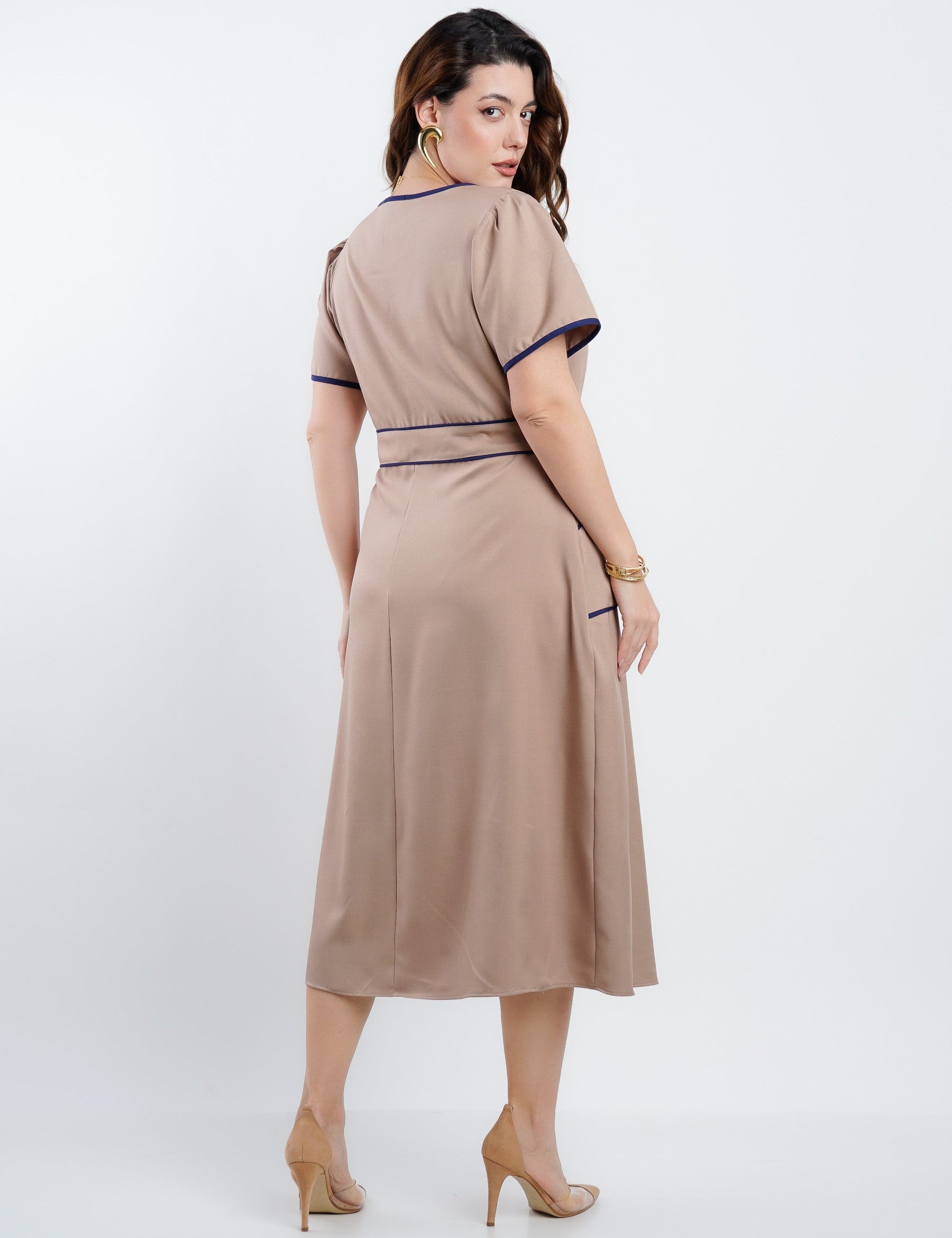 Vestido Midi Alfaiataria Com Vivo