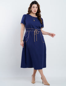 Vestido Midi Alfaiataria Com Vivo