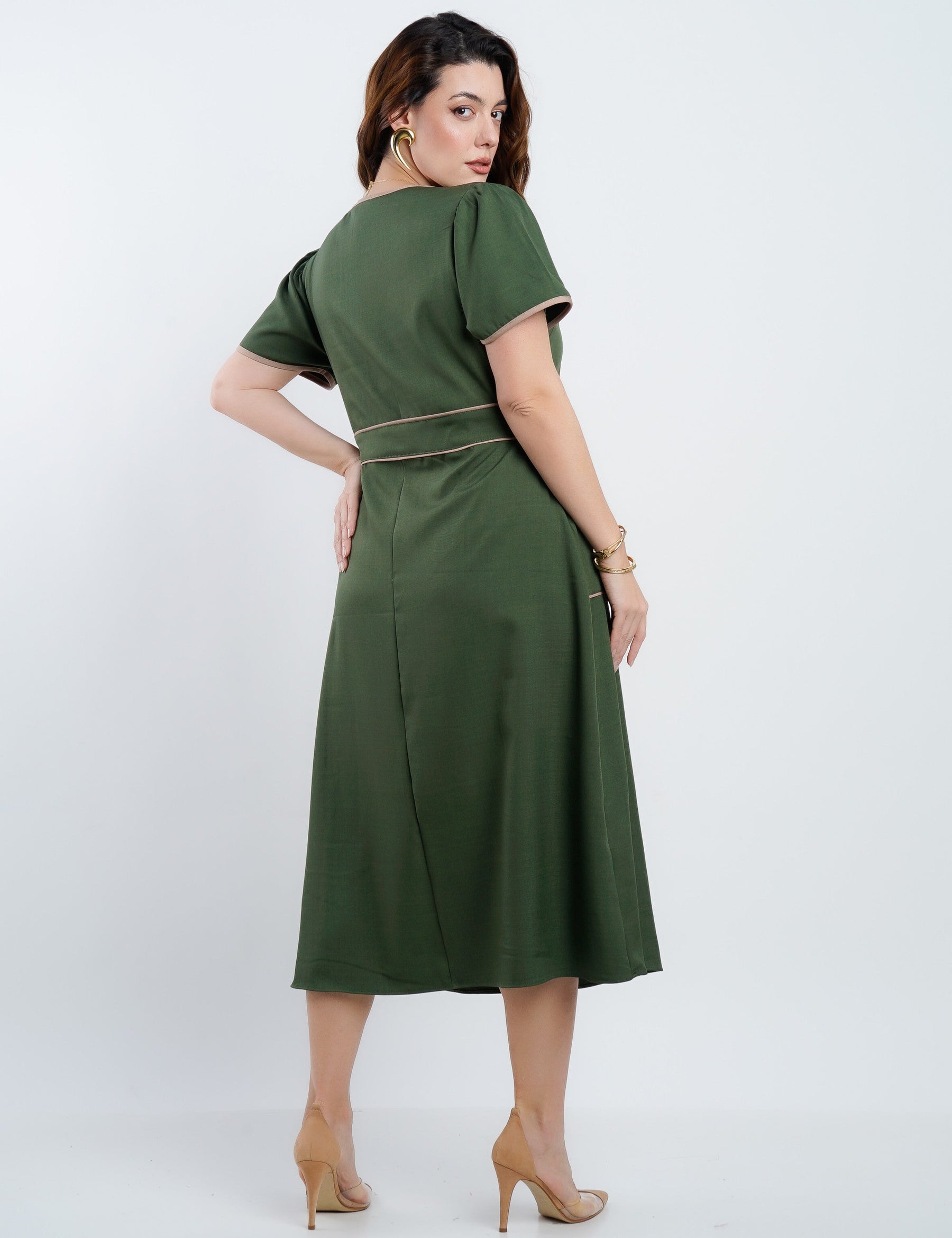 Vestido Midi Alfaiataria Com Vivo