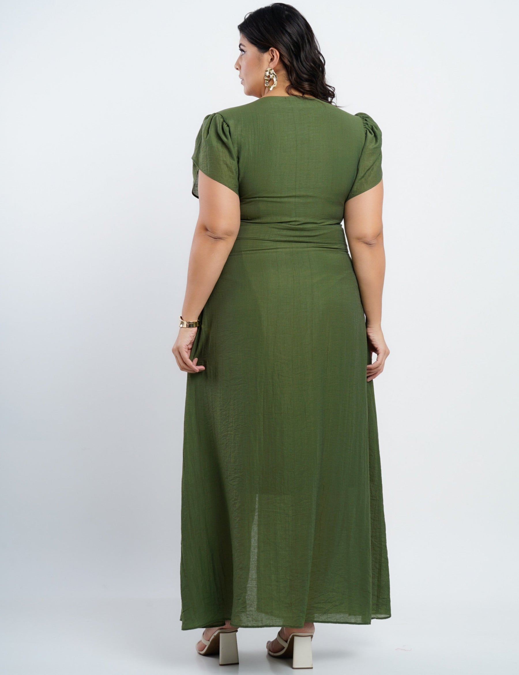 Vestido Longo Limen Com Pesponto