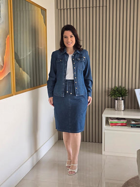 Conjunto Jeans (Camisa + Saia)