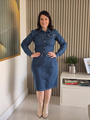 Conjunto Jeans (Camisa + Saia)