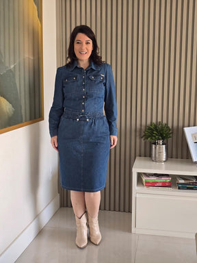 Conjunto Jeans (Camisa + Saia)