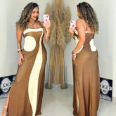 Vestido Longo c/ Alças Fenda Lateral Bela