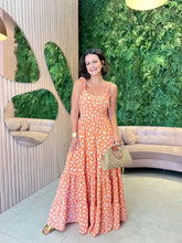 Vestido em Crepe Alcinha, Laranja Floral