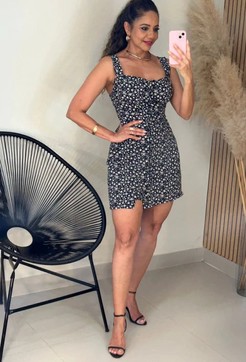 Macaquinho Floral Alça Larga Duda