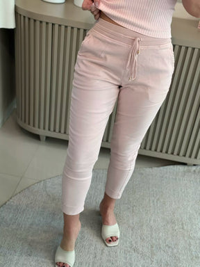 Calça De Sarja Com Cordão