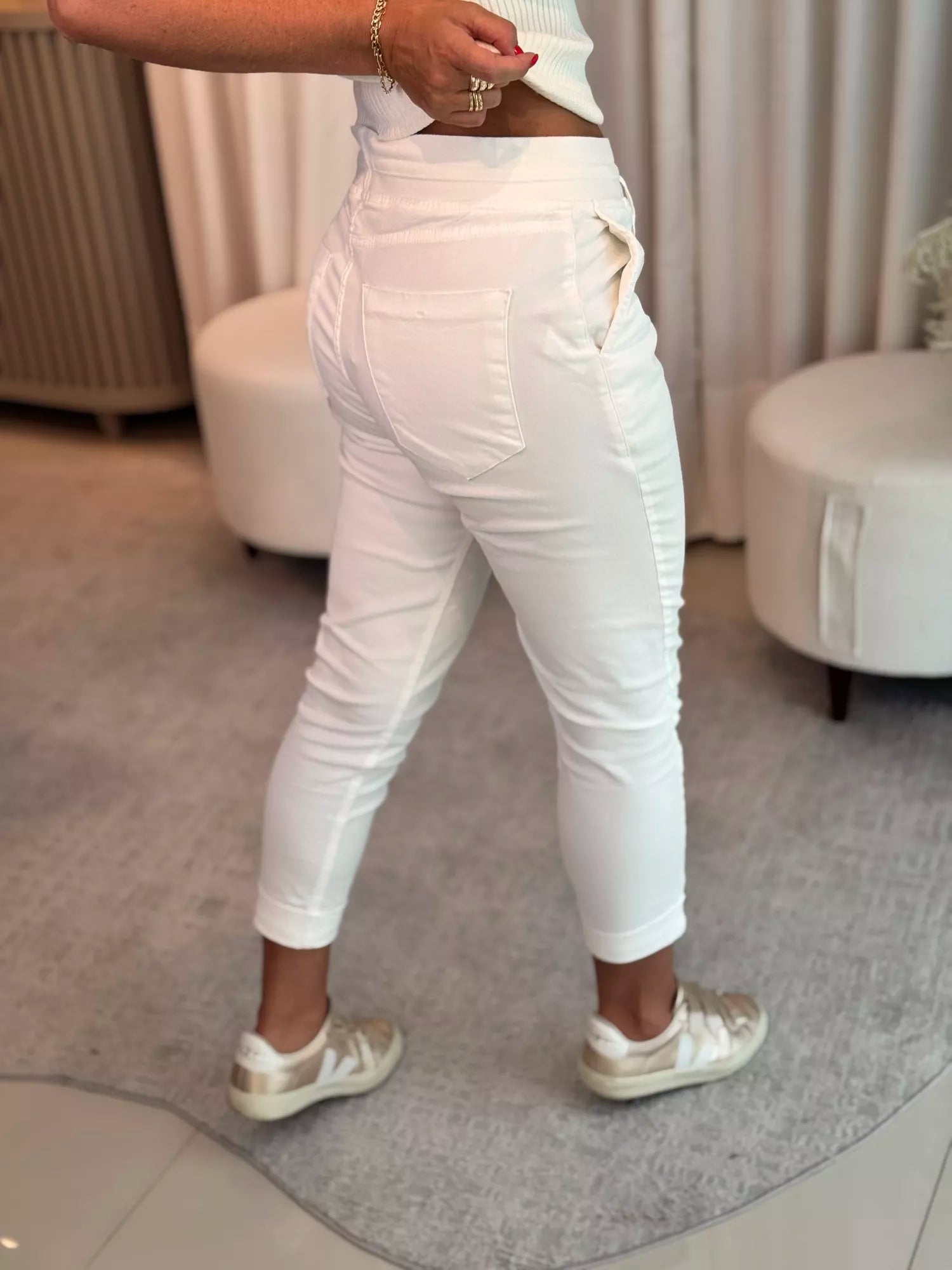 Calça De Sarja Com Cordão