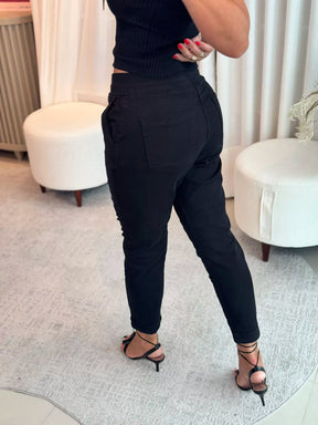 Calça De Sarja Com Cordão