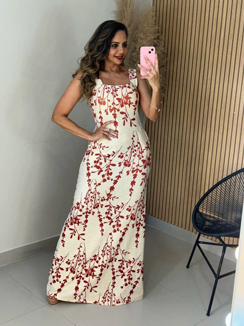 Vestido Longo Alça Grossa Lea