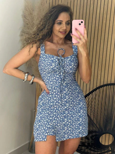 Macaquinho Floral Alça Larga Duda