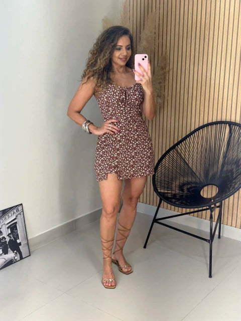 Macaquinho Floral Alça Larga Duda