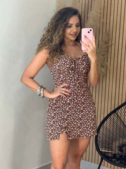 Macaquinho Floral Alça Larga Duda