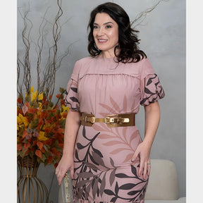 VESTIDO MAX ROSA EM CREPE KAULY