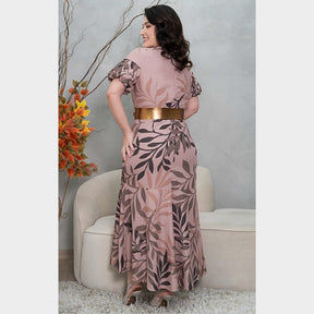 VESTIDO MAX ROSA EM CREPE KAULY