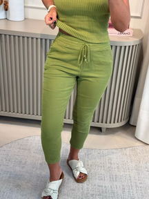 Calça De Sarja Com Cordão