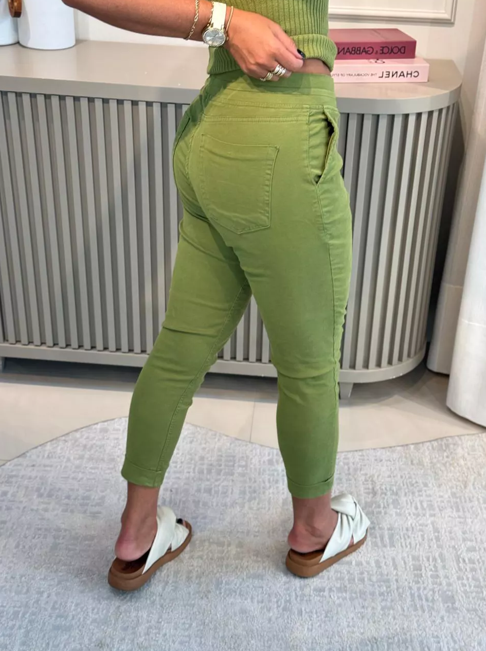 Calça De Sarja Com Cordão